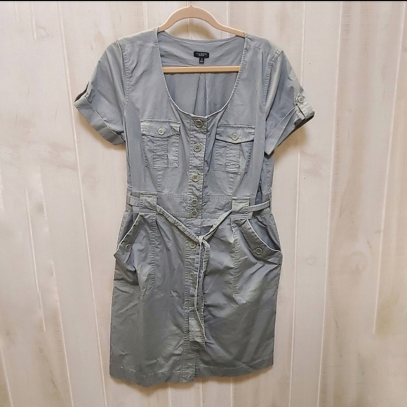 TALBOTS Trench Safari Khaki  Dress w/ Belt & Pockets Size 14 - EUC! - Picture 10 of 13